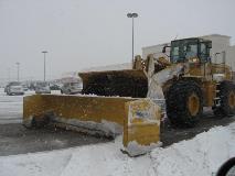 Large Parking Lot Snow Clearing in Action